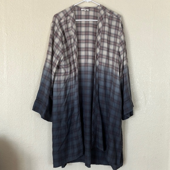 Maurices Other - Maurices Ultimate Grunge Plaid Dip Dye Open Front Duster Kimono, 1X